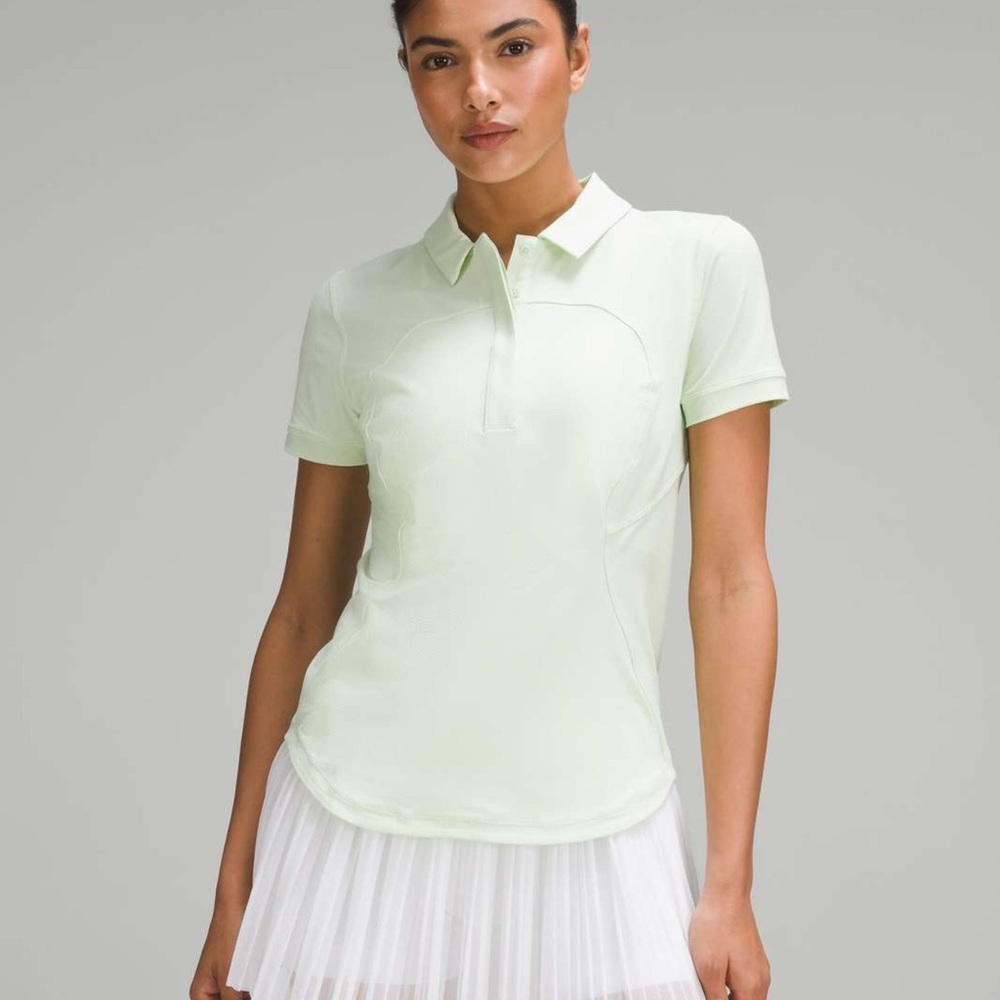 Lululemon Women Quick-Dry Short Sleeve Polo Shirt White